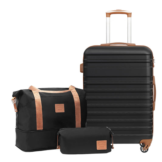 COOLIFE Koffer Trolley ABS 4 Rollen TSA Schloss Set
