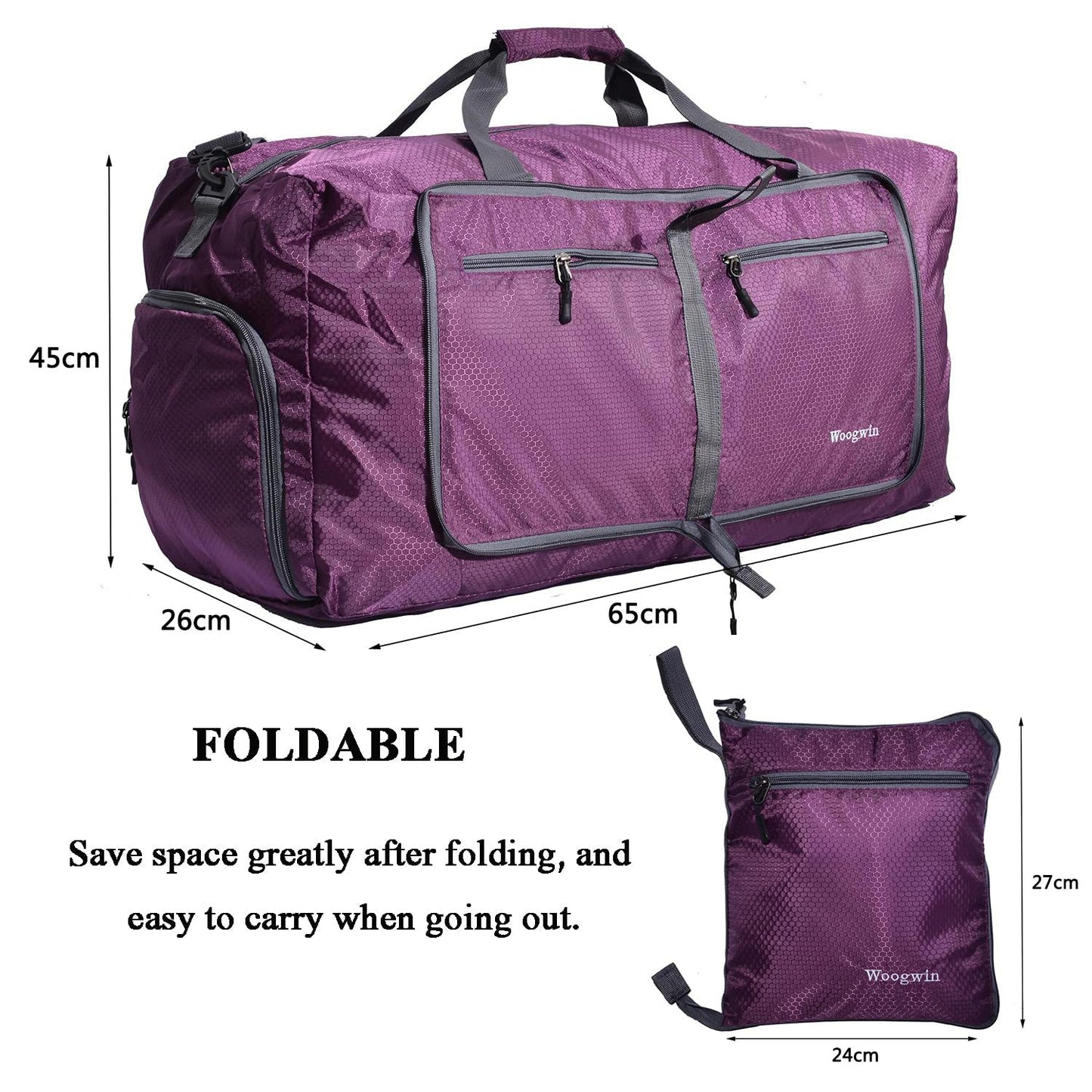 ehsbuy 60L Sporttasche Reisetasche mit Schuhfach Damen Herren