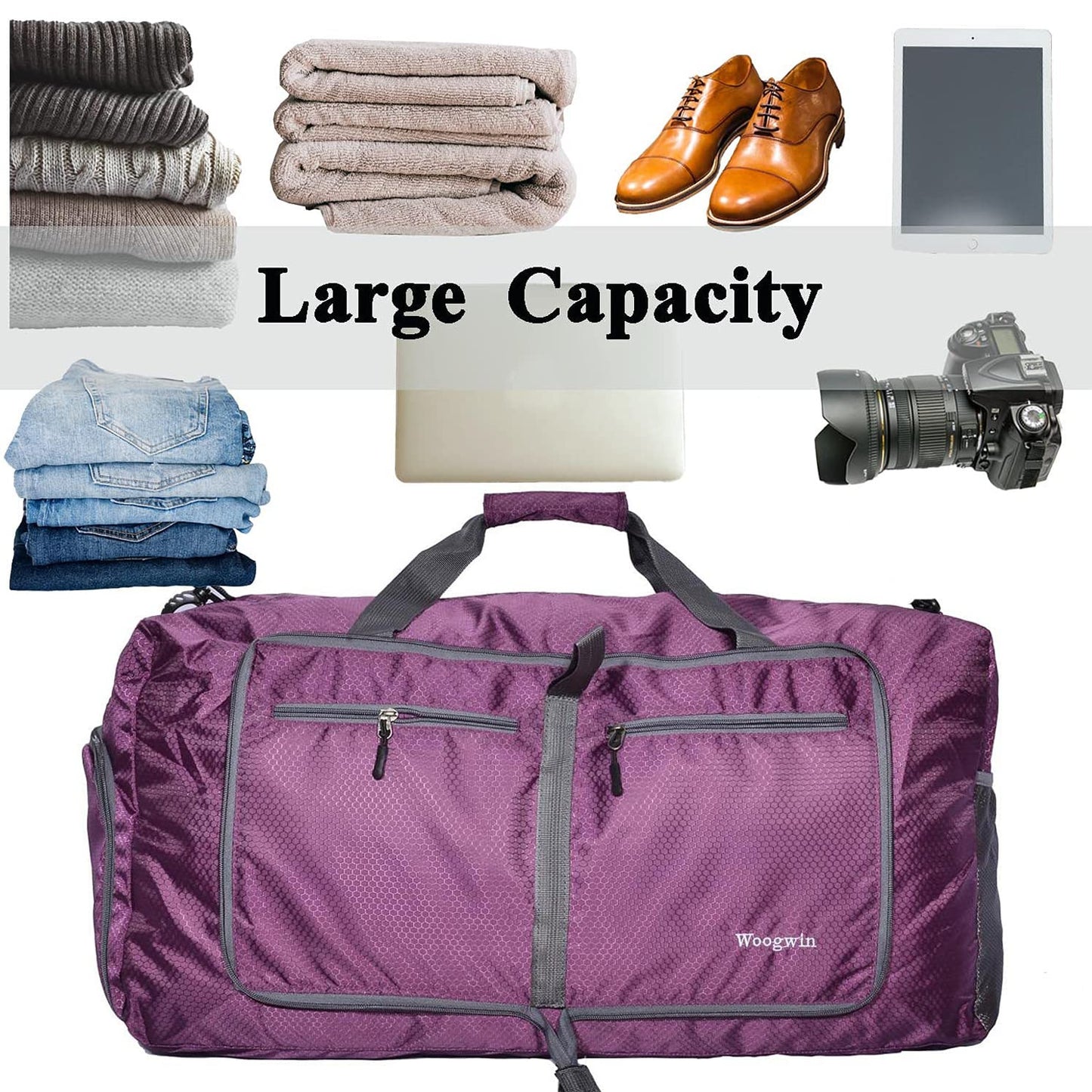 ehsbuy 60L Sporttasche Reisetasche mit Schuhfach Damen Herren